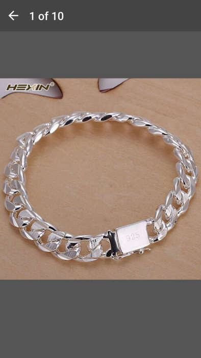 Late Entry - HEXIN 925 Sterling Silver Plated Bracelet - Shrimp Buckle