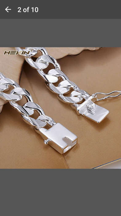 Late Entry - HEXIN 925 Sterling Silver Plated Bracelet - Shrimp Buckle