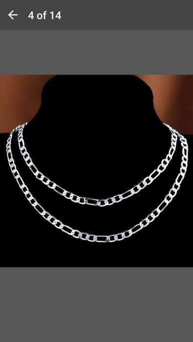 925 Sterling Silver 2mm Chunky Figaro Men/Women's Chain Necklace 26inch