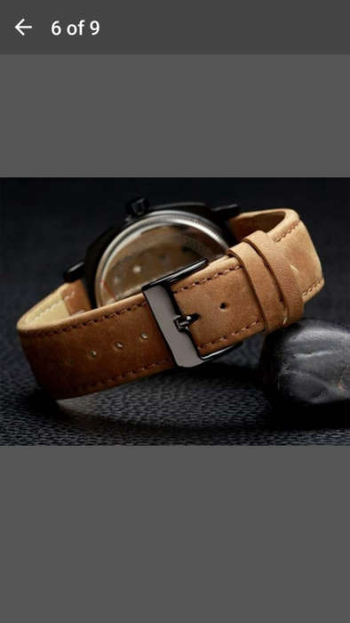 Curren - Fashion Army Military Style Leather Strap Quartz Watches - Black Face