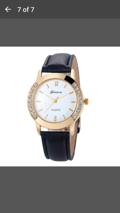 Geneva - Women Diamond Analog Leather Quartz Wrist Watch