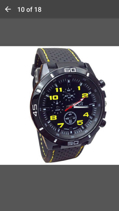 Pinbo Silicone Band Sport Watch - Yellow & White
