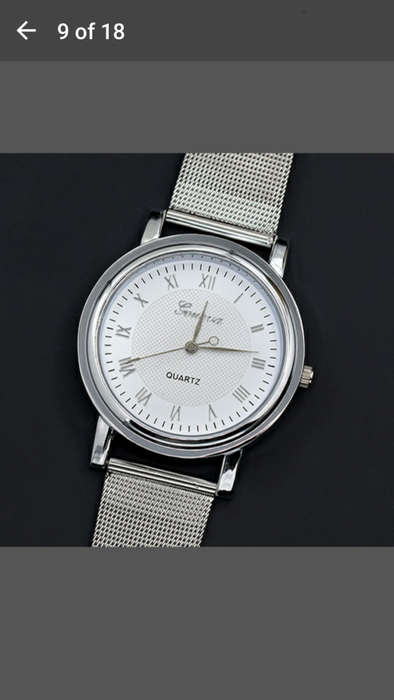 Geneva Womens Classic Silver Quartz Stainless Steel Wrist Watch