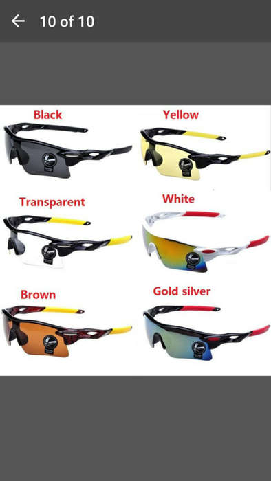 Men's Outdoor Cycling Windproof UV400 Sport Sunglasses Goggles AP - Clear with Yellow Arm