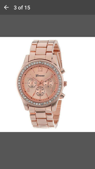 Lady Geneva - Luxury Chronograph Crystals Quartz Plated Watch - Rose Gold