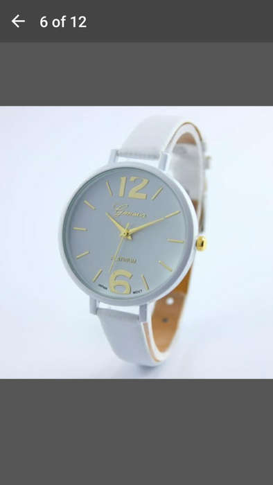 Fashion Geneva Unisex Women Faux Leather Gold Analog Quartz Wrist Watch