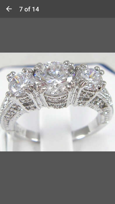 Brand New Jewelry - Silver Plated White Created Sapphire Ring - Size 6