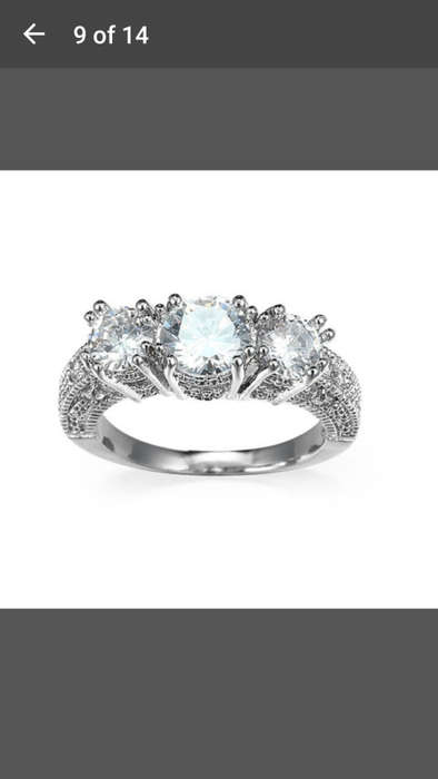 Brand New Jewelry - Silver Plated White Created Sapphire Ring - Size 6