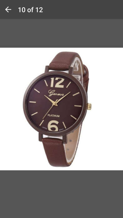 Fashion Geneva Unisex Women Faux Leather Gold Analog Quartz Wrist Watch