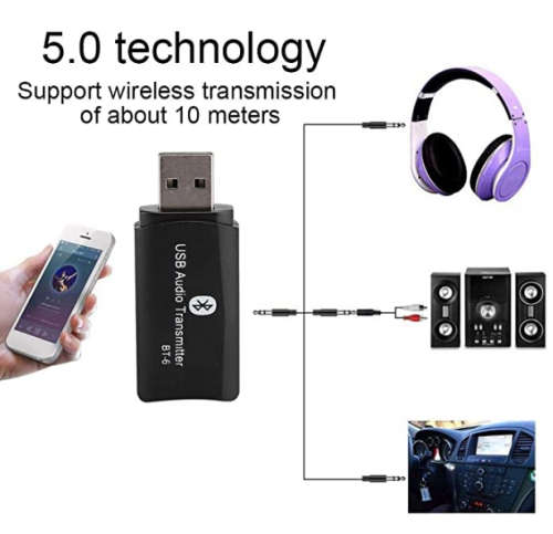 BT-6 USB Receiver Transmitter, Wireless Audio Receiver, Tablet PC 2 for Phone