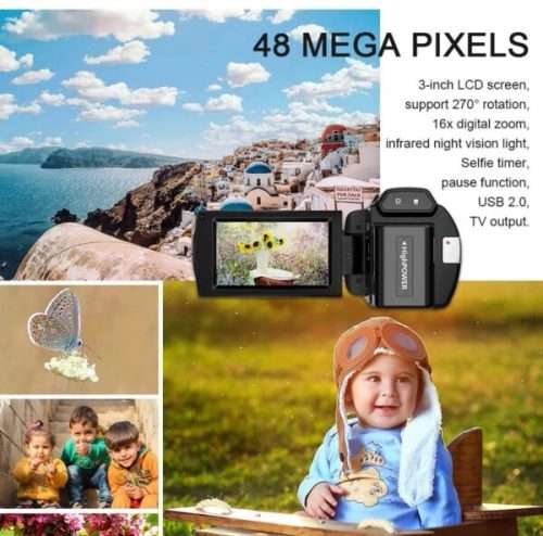 Digital Wifi Camera with `RoadCam` App 48 Megapixels 4K 16x Zoom