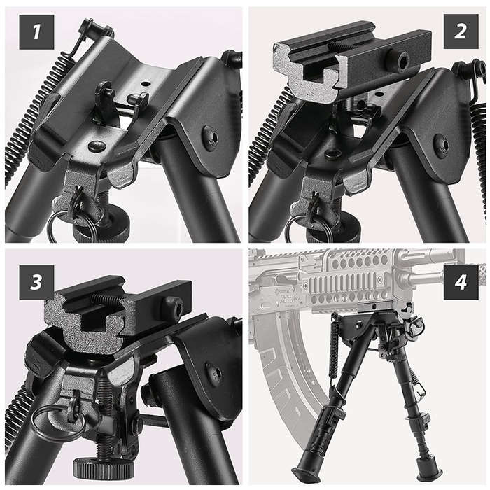 Rifle Bipod 6-9` Swivel Mount Folding Adjustable Height With 22MM Mount Adapter