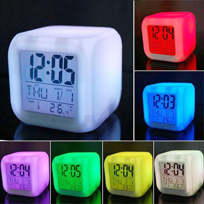 LED Luminous Alarm Clock Light Nightlight Accessories Time Temperature Alarm Date