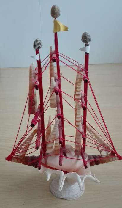 Ship Ornament Made of Shells