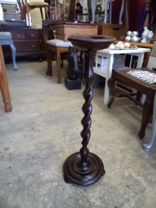 Imbuia Barley Twist Ashtray Stand