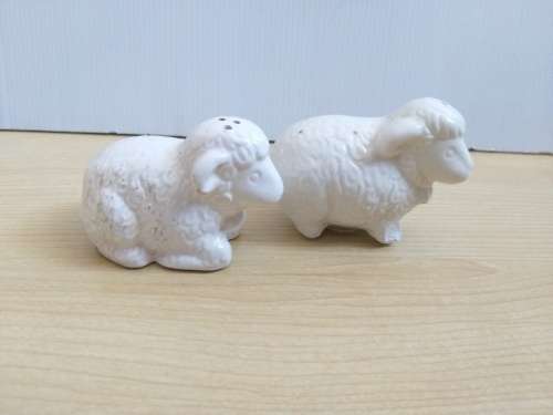 Set of 2 Sheep Figurine Salt & Pepper Shakers