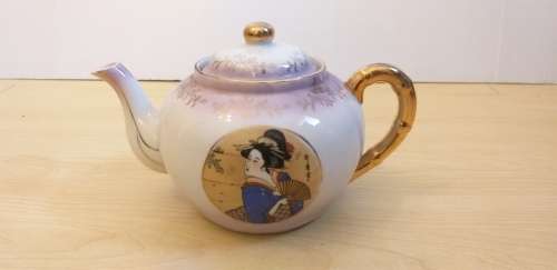 Porcelain Chinese Tea Set (Teapot, Sugar, Milk Jug)