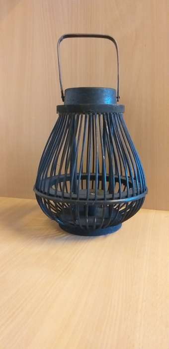 Black Wooden Candle Holder
