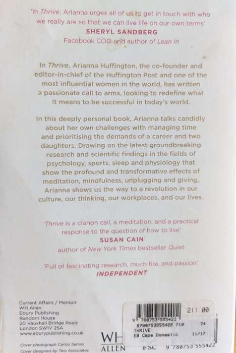 Thrive by Arianna Huffington (Paperback)