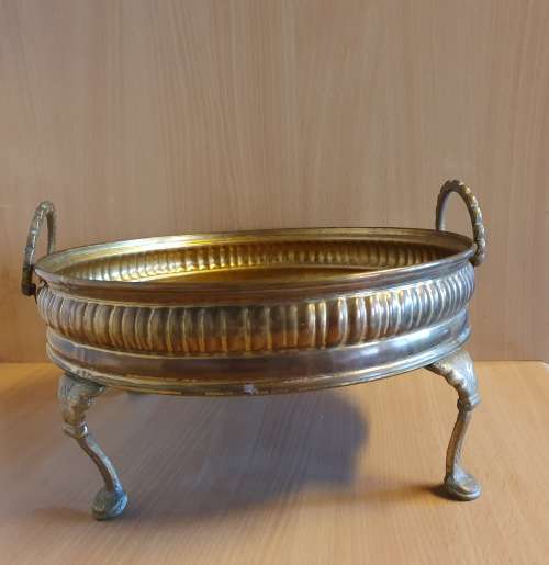 Footed Brass Tray - width 30cm