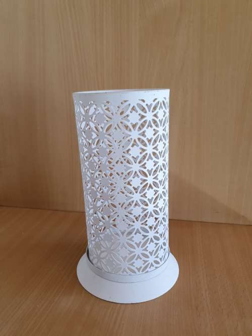 White Metal Candle Holder