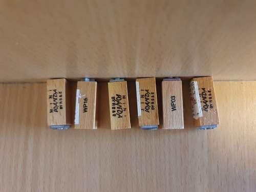 Lot of 6 Mini Rubber Stamps - 3cm x 1cm