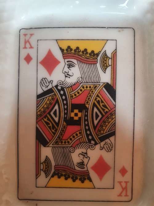 Ceramic King of Diamonds Ashtray (10cm x 8cm)