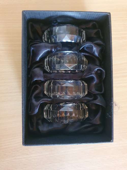 Set of 6 Glass Serviette/Napkin Holders