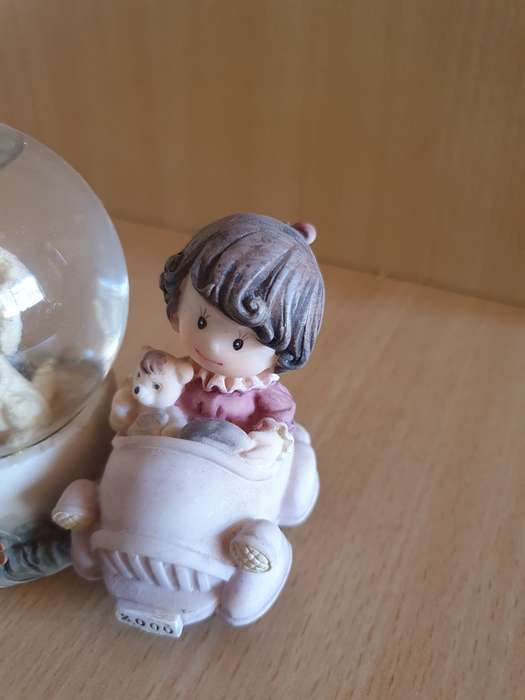 Snow Globe - Boy & Girl with Dogs - height 10cm width 12cm