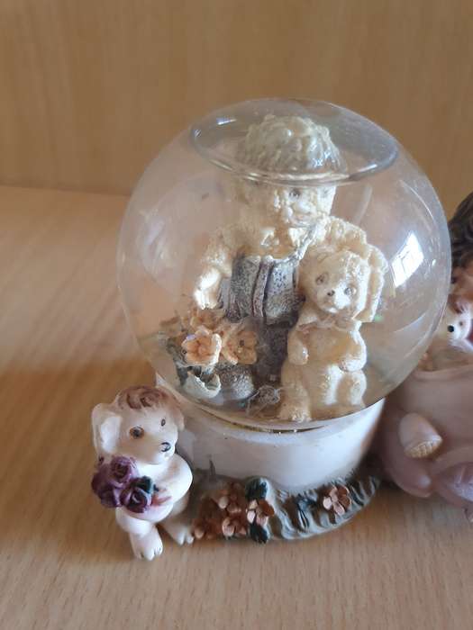 Snow Globe - Boy & Girl with Dogs - height 10cm width 12cm