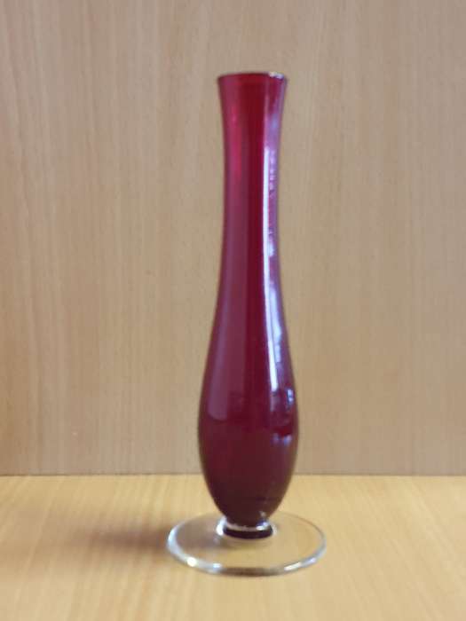 Vintage Red Vase - height 18cm width 5cm