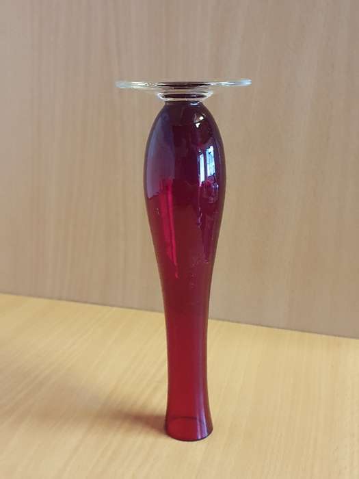 Vintage Red Vase - height 18cm width 5cm