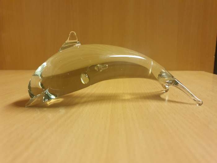 Glass Dolphin Figurine (15cm x 8cm)