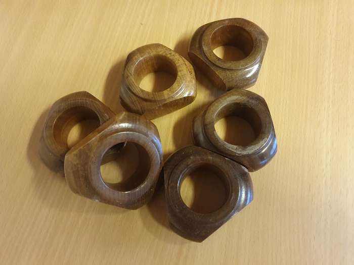 Set of 6 Wooden Napkin Rings