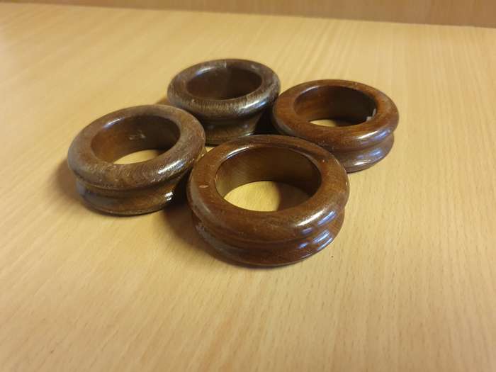 Set of 4 Wooden Napkin Rings