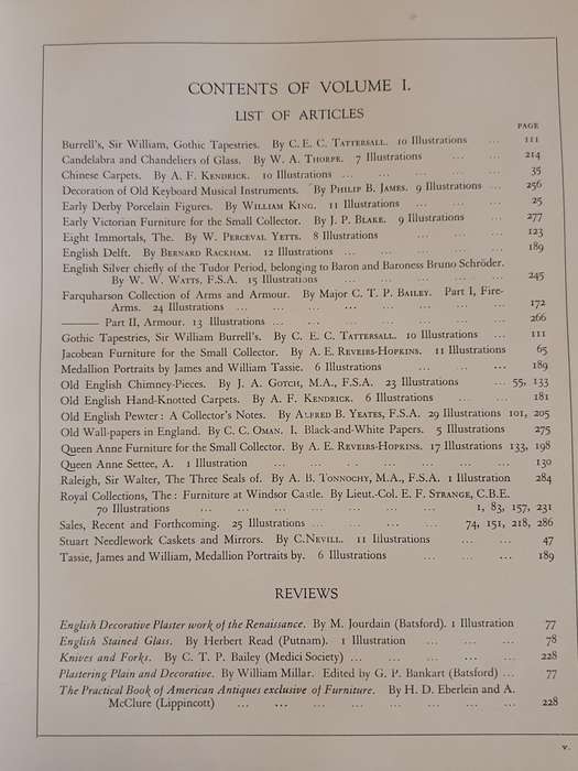 Old Furniture Edited by Lieut.-Col. E.F. Strange, 1927