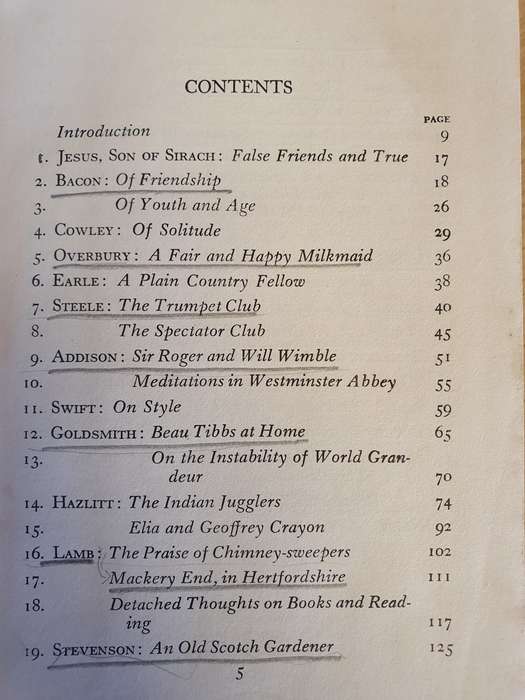 The Art of The Essayist Edited by C.H. Lockitt