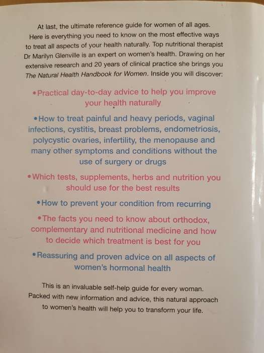 The Natural Health Handbook for Women : Marilyn Glenville PhD (Hardcover)