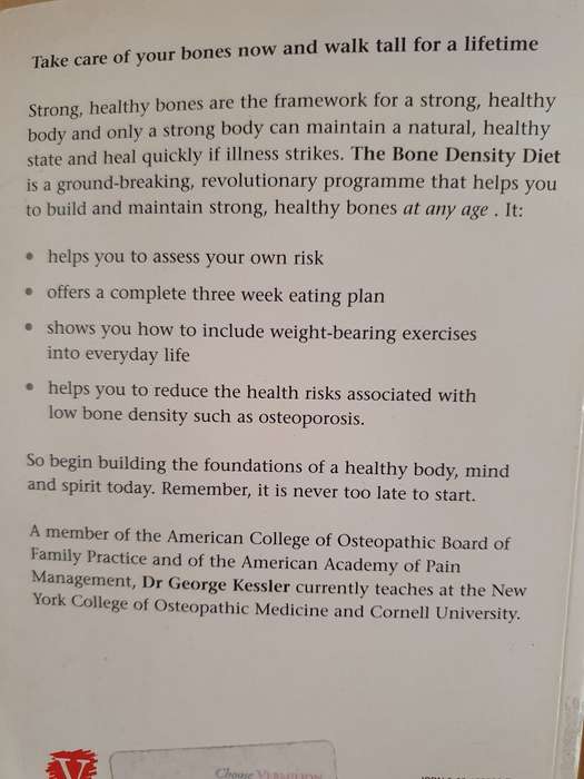 The Bone Density Diet : Dr George Kessler (Paperback)