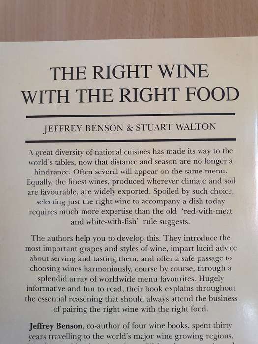 The Right Wine with The Right Food: Jeffrey Benson & Stuart Walton (Paperback)