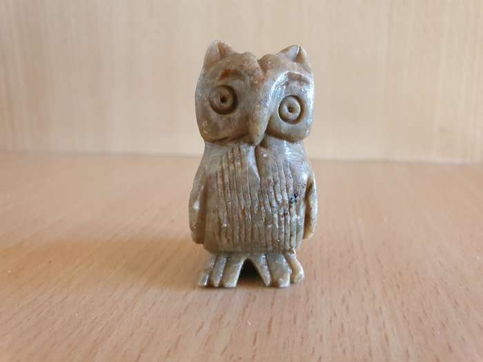 Miniature Stoneware Owl Figurine - 5cm x 3cm