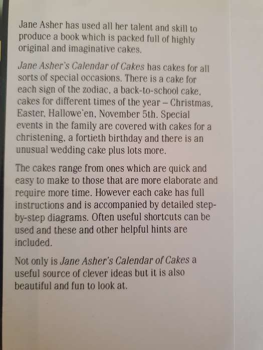 Jane Asher`s Calendar of Cakes (Hardcover)