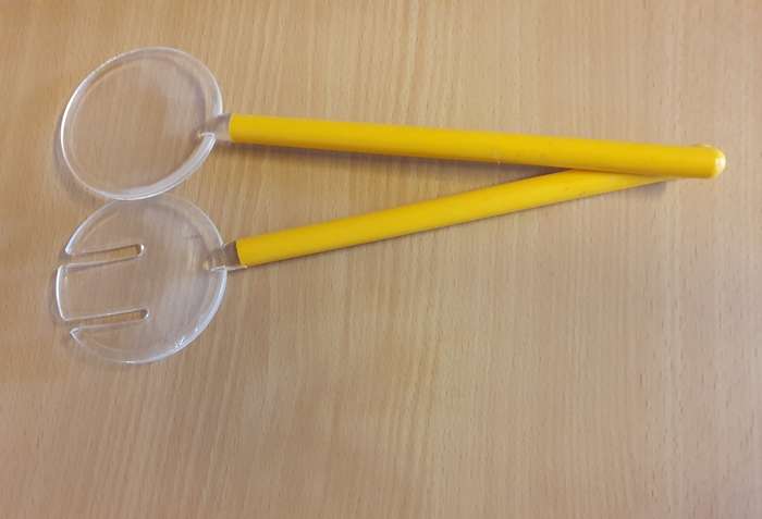 Set of Clear & Yellow Acrylic Salad Servers
