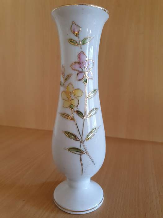 Hand Painted Lamode Floral Vase - height 9cm width 7cm