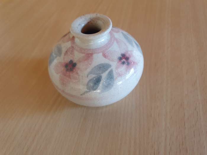 Small Floral Ceramic Vase - width 10cm height 7cm