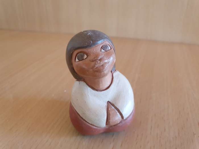Miniature Pottery Female Figurine -  4cm x 4cm height 6cm