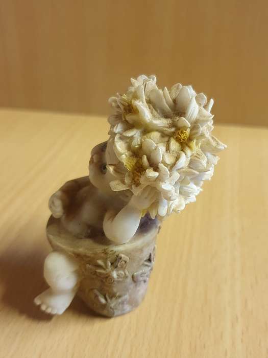 Small Baby in a Plant Pot Figurine - height 8cm width 5cm