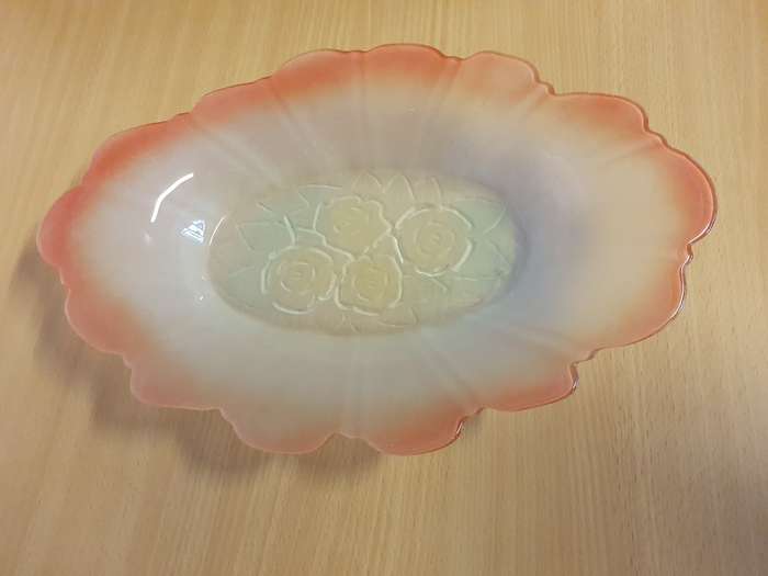 Vintage Frosted Glass Dish (35cm x 23cm height 5cm)
