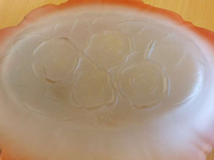Vintage Frosted Glass Dish (35cm x 23cm height 5cm)