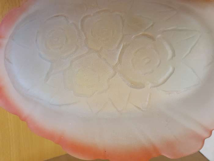 Vintage Frosted Glass Dish (35cm x 23cm height 5cm)